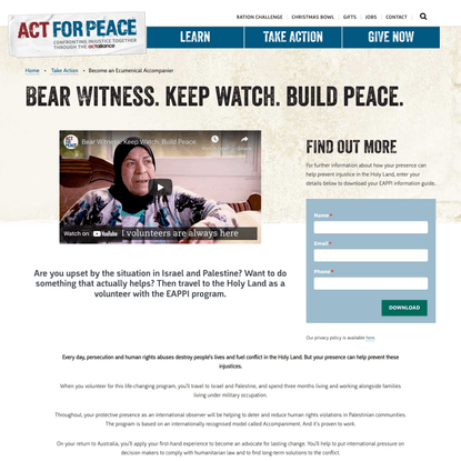 Act for Peace - Become an Ecumenical Accompanier
