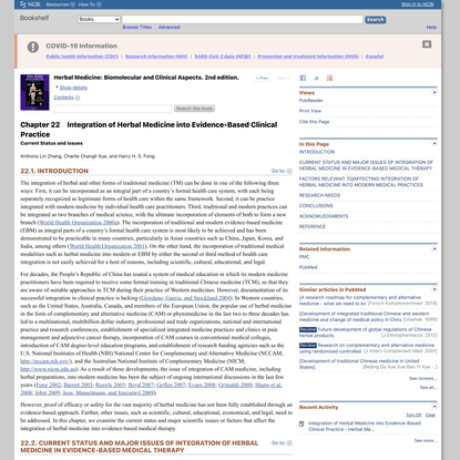 Integration of Herbal Medicine into Evidence-Based Clinical Practice - Herbal Medicine - NCBI Bookshelf