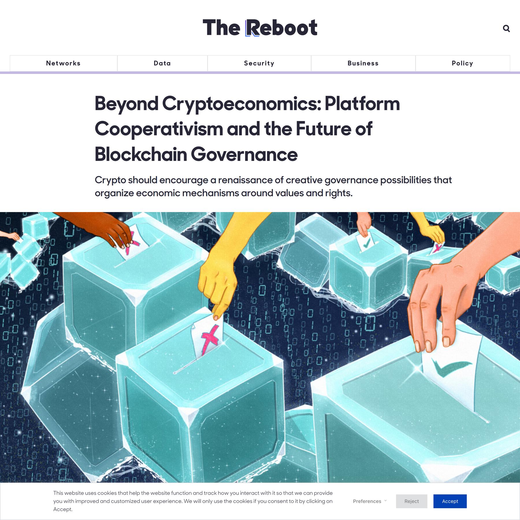 Beyond Cryptoeconomics: Platform Cooperativism and the Future of Blockchain Governance - The Reboot