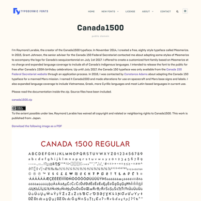 Canada1500 – Typodermic Fonts