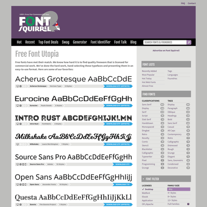 Font Squirrel | Free Fonts! Legit Free &amp; Quality