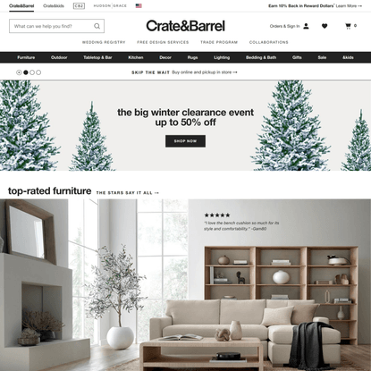 Furniture, Home Decor and Wedding Registry | Crate and Barrel