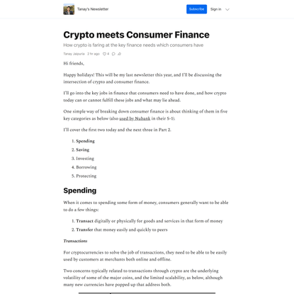 Crypto meets Consumer Finance