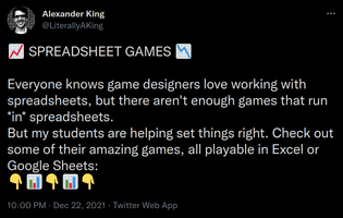 Spreadsheet games thread
