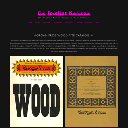 Morgan Press Wood Type Catalog — The Peculiar Manicule