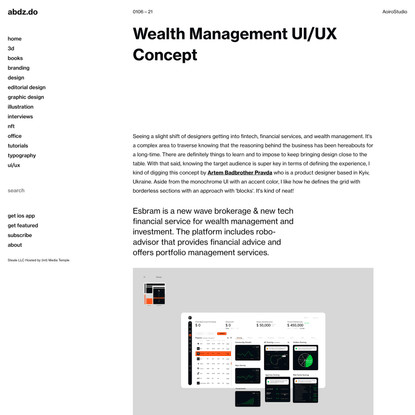 Wealth Management UI/UX Concept