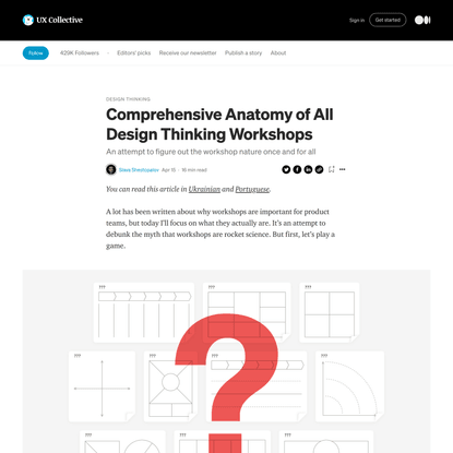 Comprehensive Anatomy of All ‘Design Thinking’ Workshops