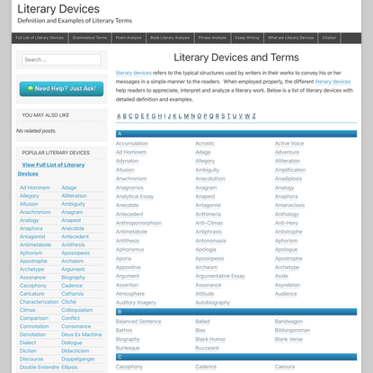 Literary Devices and Literary Terms - The Complete List