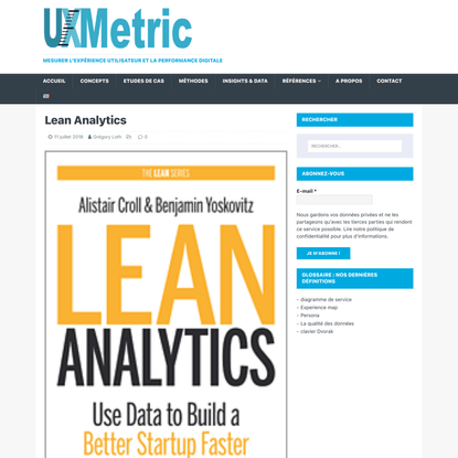 Lean Analytics - Data, English, Marketing - Mesurer l’expérience utilisateur - UX Metric