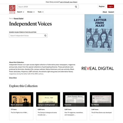 Independent Voices on JSTOR