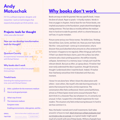 Why books donʼt work | Andy Matuschak