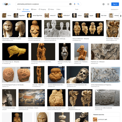 wikimedia prehistoric sculpture - Google Search