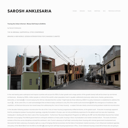 Tracing the Urban Informal — SAROSH ANKLESARIA