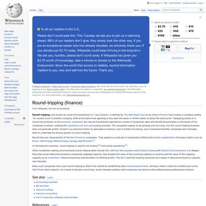 Round-tripping (finance) - Wikipedia