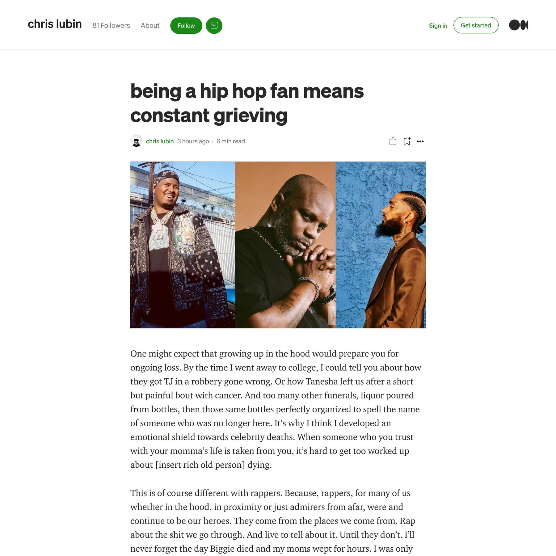 being a hip hop fan means constant grieving