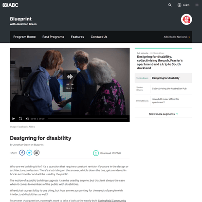 Designing for disability - Blueprint - ABC Radio National