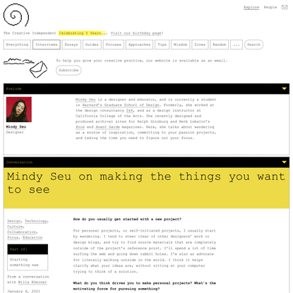 Mindy Seu on Making the Things You Want to See