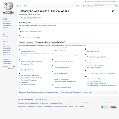 Category:Encyclopedias of fictional worlds - Wikipedia