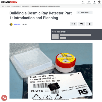 Building a Cosmic Ray Detector Part 1: Introduction and Planning