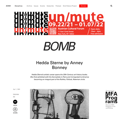 Hedda Sterne by Anney Bonney - BOMB Magazine