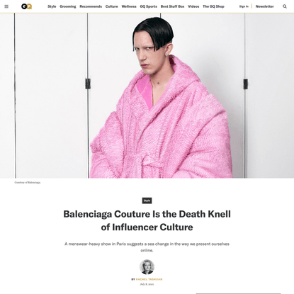 Balenciaga Couture Is the Death Knell of Influencer Culture