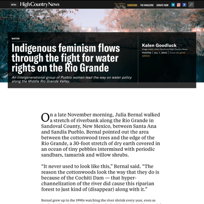 Indigenous feminism flows through the fight for water rights on the Rio Grande