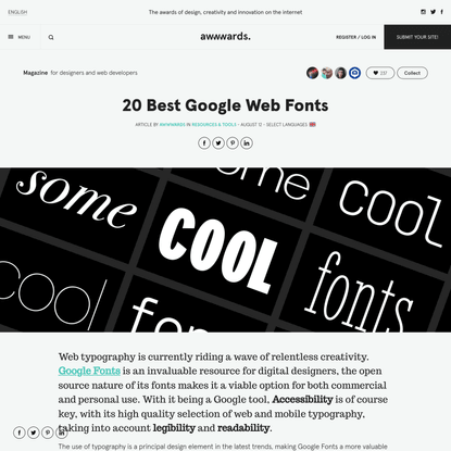 20 Best Google Web Fonts