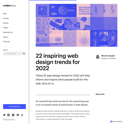 22 inspiring web design trends for 2022 | Webflow Blog