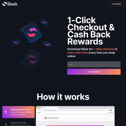 Sleek | Cash Back and Universal 1-Click Checkout