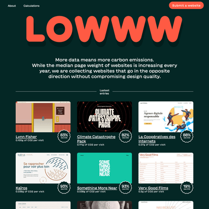 Lowww. A directory of low-carbon websites.