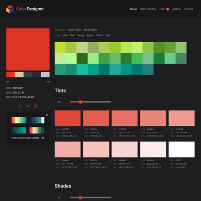 Color Designer - Simple Color Palette Generator