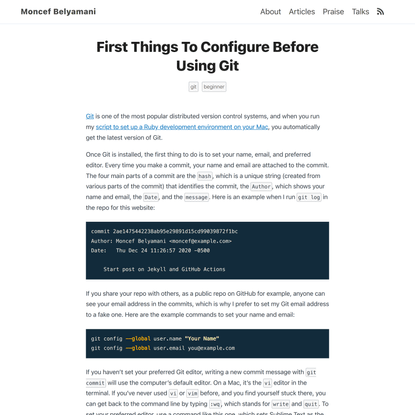 First Things To Configure Before Using Git