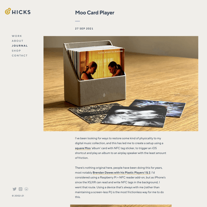 Moo Card Player - Hicks.design