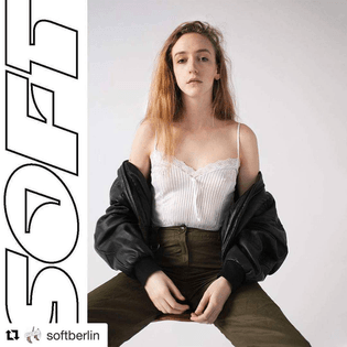 Typeface in use #soft #typeface for @softberlin #typedesign #softberlin #graphicdesign #repost #fashion #design #secondhand #outline #berlin #shop shot by @norahollstein #model @primasuper