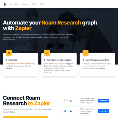 Roam-bot — Connect RoamResearch to Zapier and automate everything