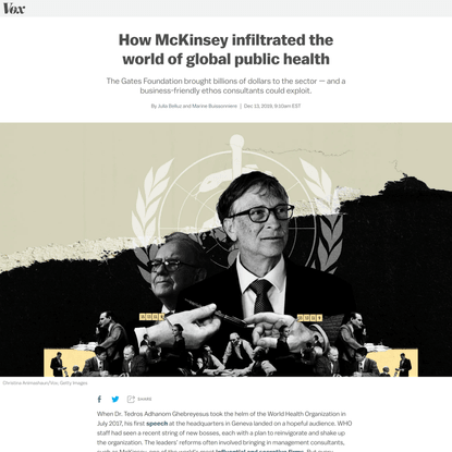 How McKinsey infiltrated the world of global public health
