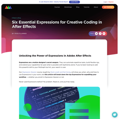 Six Essential Expressions for Creative Coding in After Effects
