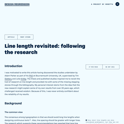 Line length revisited: following the research