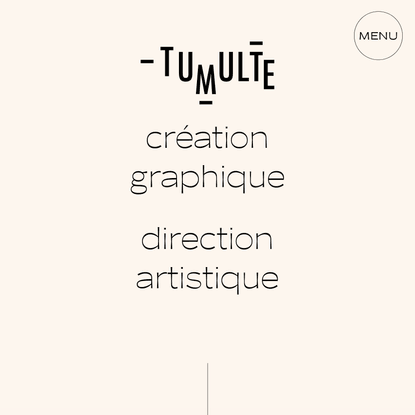 Studio Tumulte – Création graphique et direction artistique