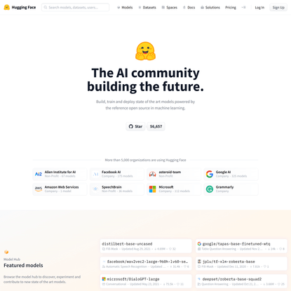 Hugging Face – The AI community building the future.