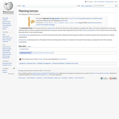 Planning horizon - Wikipedia