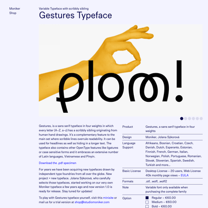 Gestures Typeface