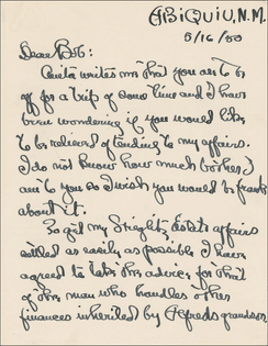 Georgia O'Keeffe's handwriting