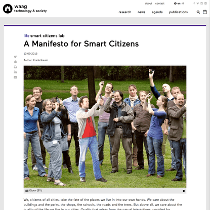 A Manifesto for Smart Citizens