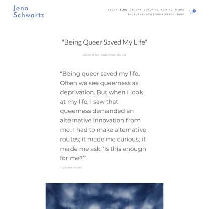 “Being Queer Saved My Life” — Jena Schwartz