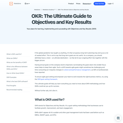 OKR: The Ultimate Guide | Weekdone Academy