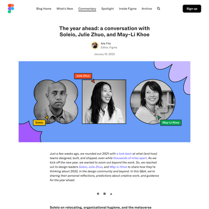 The year ahead: a conversation with Soleio, Julie Zhuo, and May-Li Khoe
