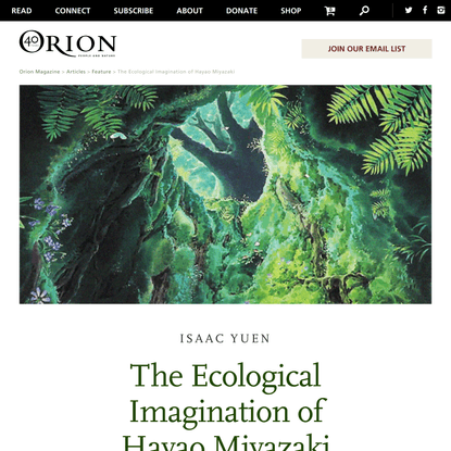 Orion Magazine - The Ecological Imagination of Hayao Miyazaki