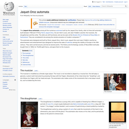 Jaquet-Droz automata - Wikipedia