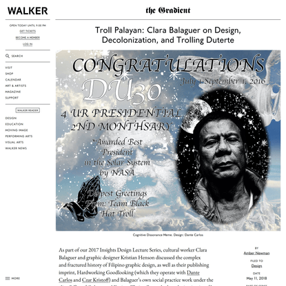 Troll Palayan: Clara Balaguer on Design, Decolonization, and Trolling Duterte